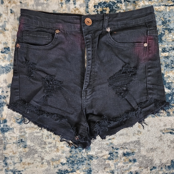 Dolls Kill Pants - ⬇️ Machine Distressed Shorts Dolls Kill Wasteland Weekend Post Apocalyptic